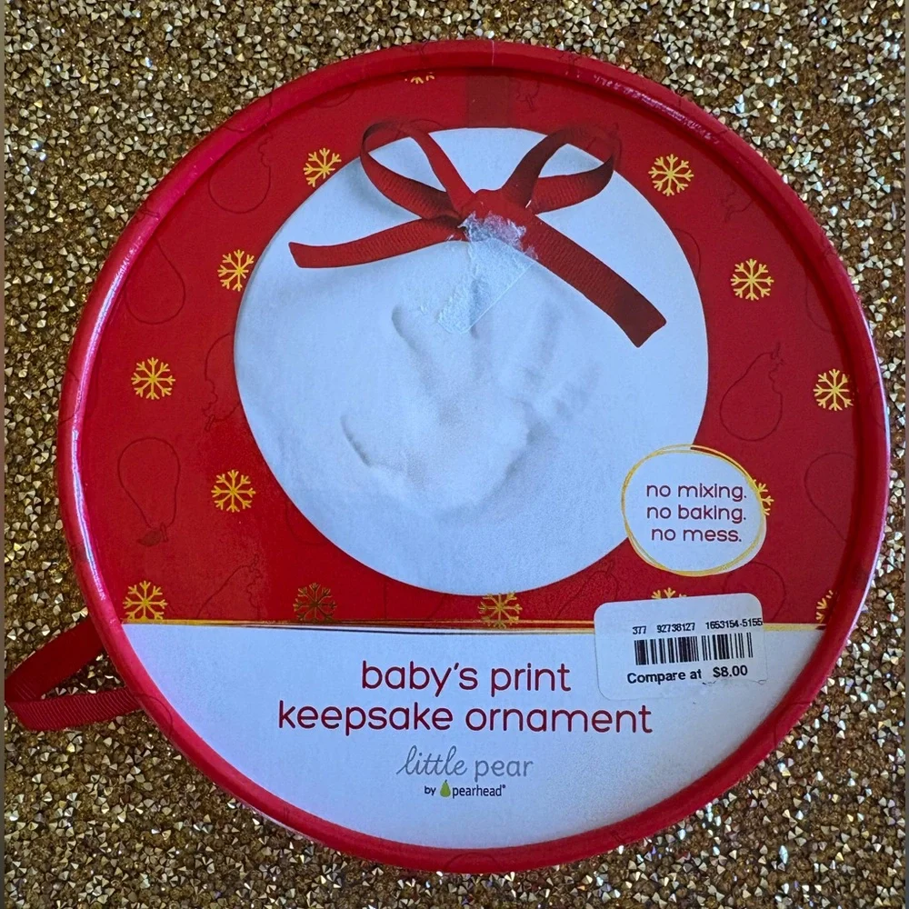 Pearhead NWT in Box Baby's Print Keepsake Ornament . No mixing/no baking/no mess